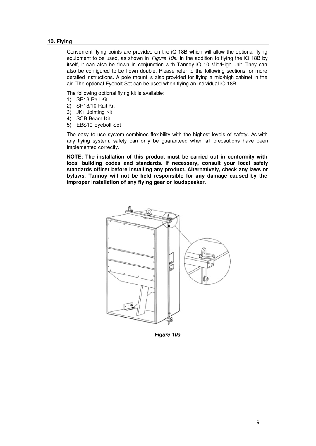 TOA Electronics IQ 18B user manual Flying 