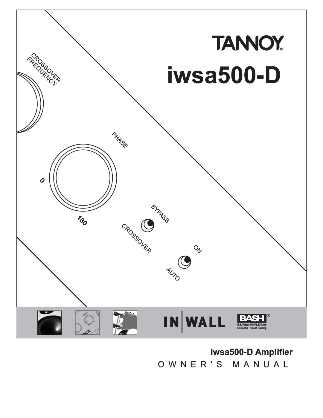 TOA Electronics IWSA500-D owner manual iwsa500-D Amplifier, Frequencycrossover, Phase, Bypass, Crossover, Auto, Sovnc 