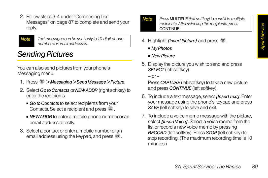 TOA Electronics LG LX290 You can also send pictures from your phones Messaging menu, Highlight Insert Picture and press 