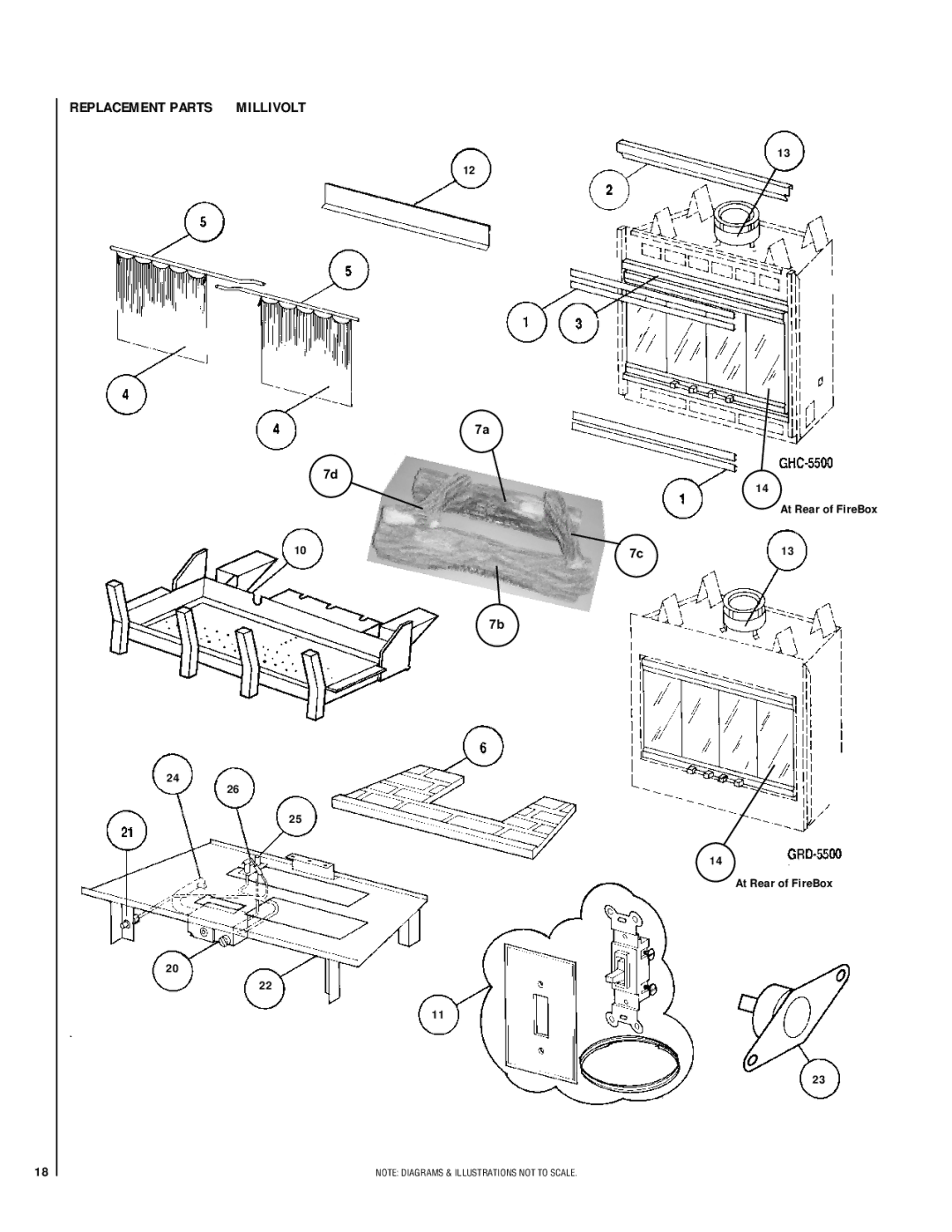 TOA Electronics P0055-DRG manual Replacement Parts Millivolt 