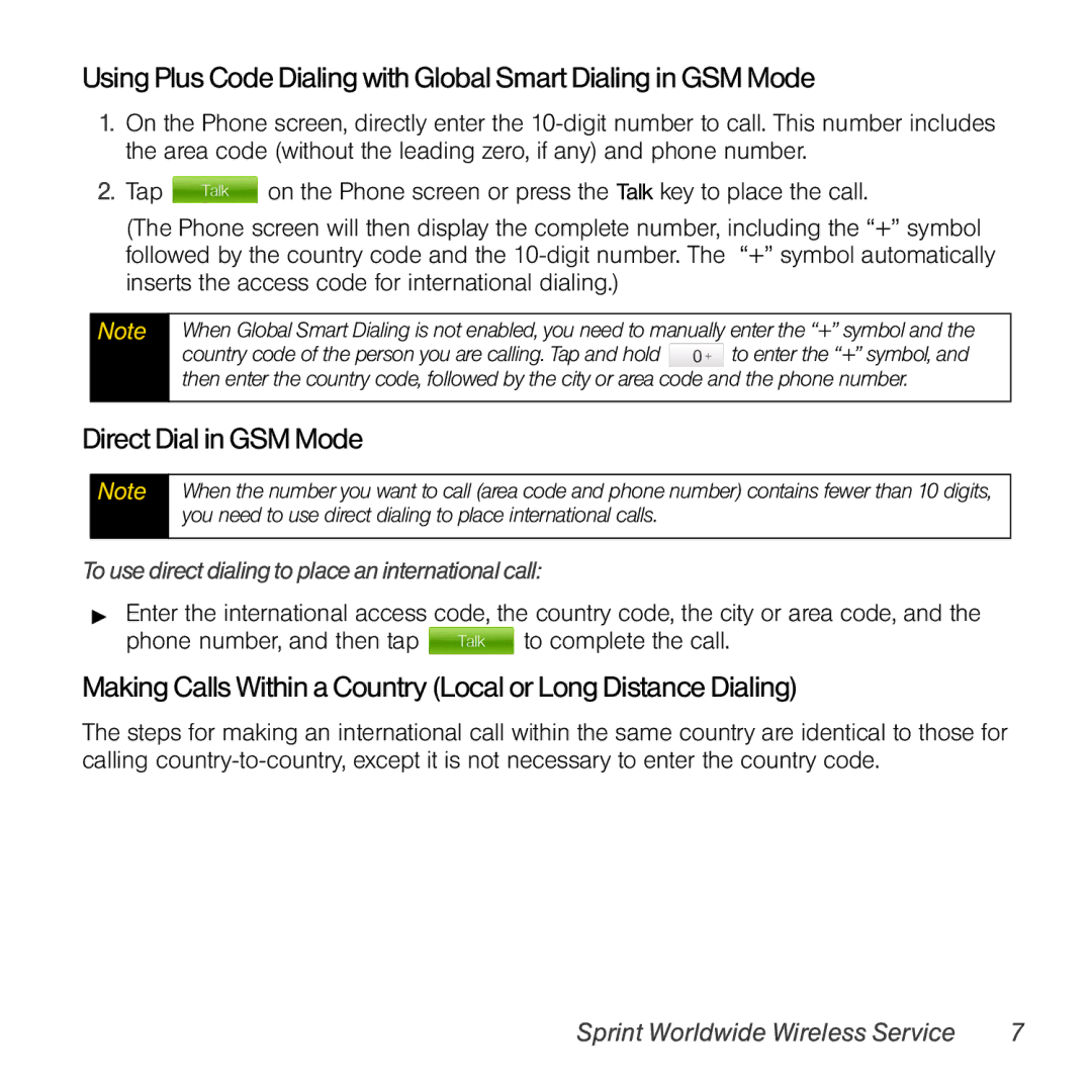 TOA Electronics PPCT7380SP manual UsingPlusCodeDialingwithGlobalSmartDialinginGSMMode, DirectDialin GSMMode 