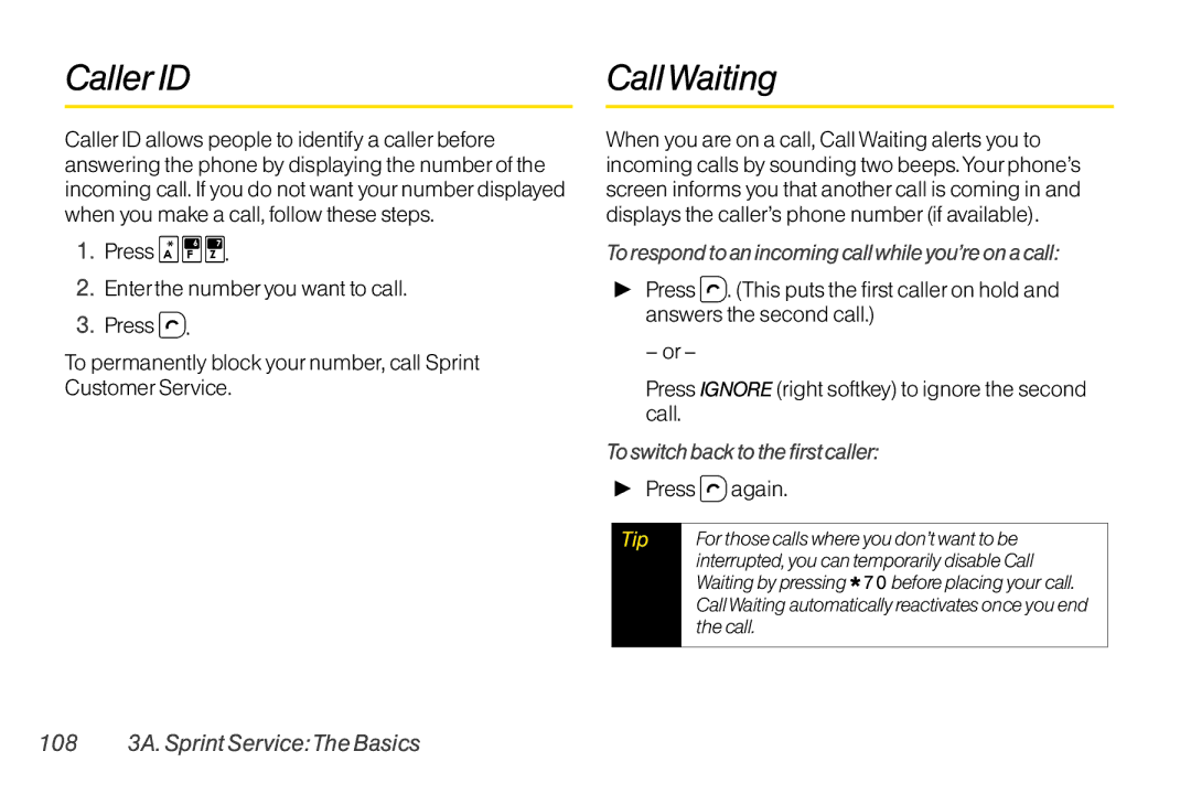 TOA Electronics SCP-2700 manual Caller ID CallWaiting, To respond to an incoming call while you’re on a call, Press again 