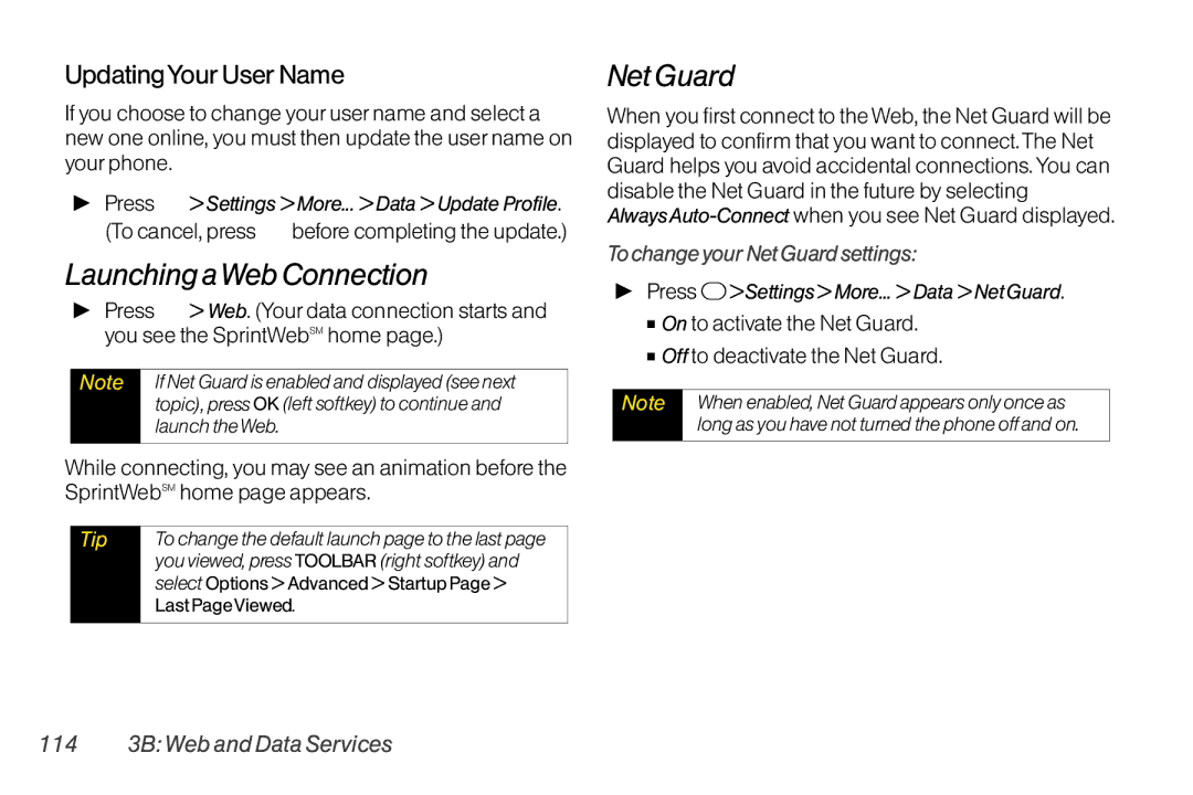 TOA Electronics SCP-2700 manual Launching aWeb Connection, UpdatingYour User Name, To change your Net Guard settings 