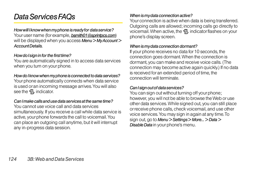 TOA Electronics SCP-2700, SCP2700KBL manual Data Services FAQs, 124 3B Web and Data Services 