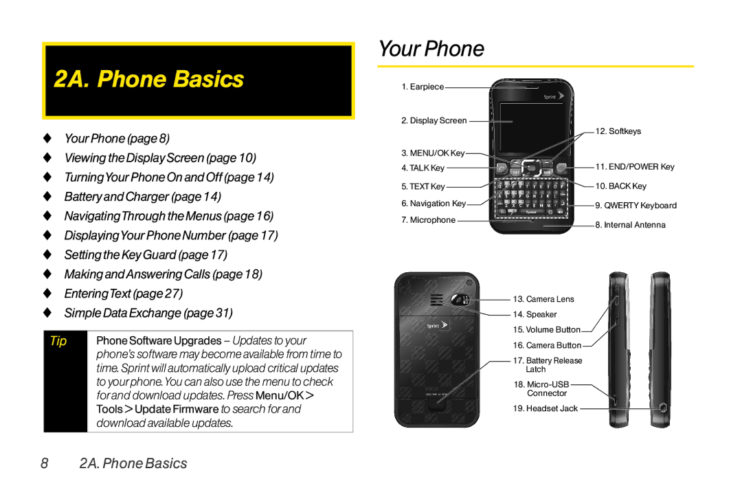 TOA Electronics SCP-2700 2A. Phone Basics, Your Phone, Forand download updates. Press Menu/OK, Download available updates 