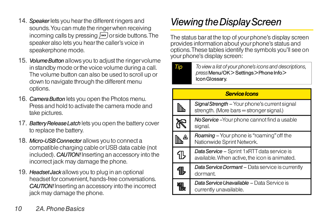 TOA Electronics SCP-2700, SCP2700KBL manual Viewing the Display Screen, 10 2A. Phone Basics 