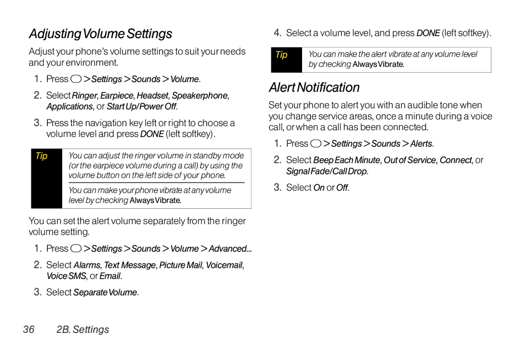 TOA Electronics SCP-2700 AdjustingVolumeSettings, Alert Notification, Select a volume level, and press Done left softkey 