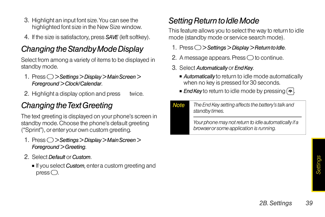 TOA Electronics SCP2700KBL manual Changing the Standby Mode Display, Changing theText Greeting, Setting Return to Idle Mode 