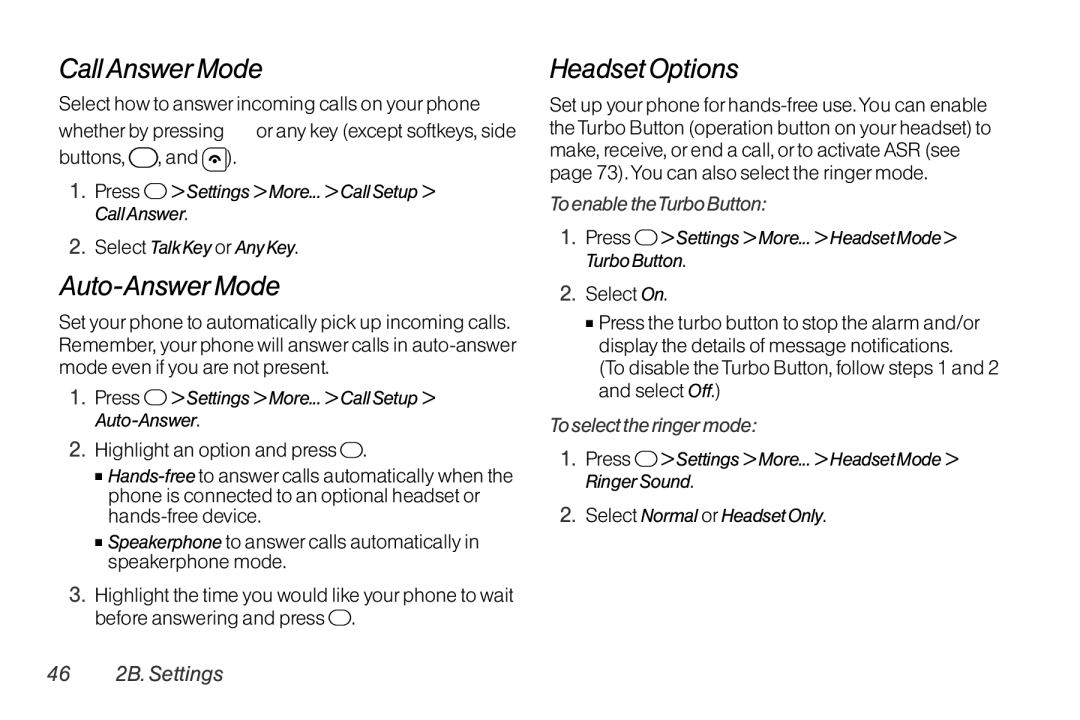 TOA Electronics SCP-2700, SCP2700KBL manual CallAnswer Mode, Auto-Answer Mode, Headset Options 