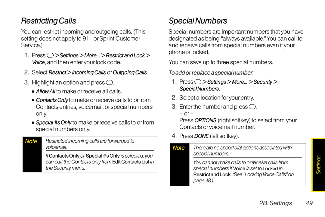 TOA Electronics SCP2700KBL, SCP-2700 manual Restricting Calls, Special Numbers, To add or replace a special number 