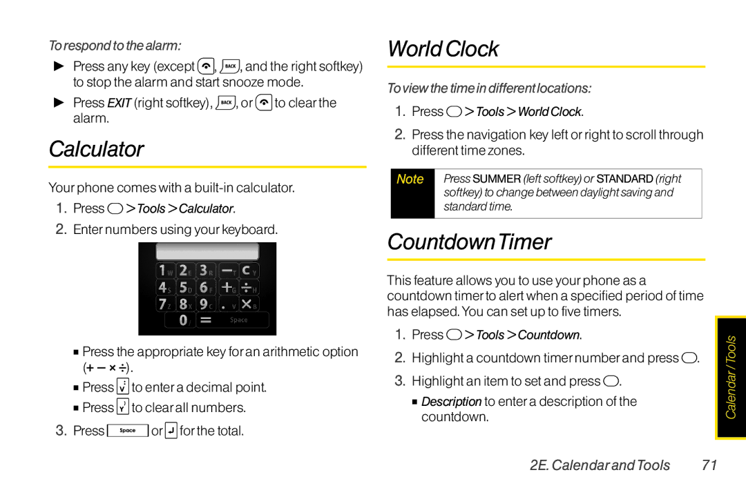 TOA Electronics SCP2700KBL, SCP-2700 manual Calculator, World Clock, CountdownTimer, To view the time in different locations 