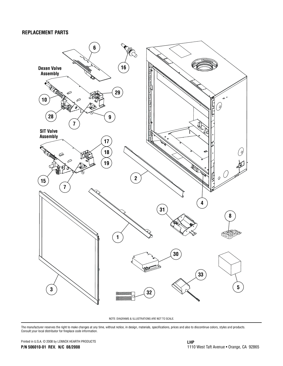 TOA Electronics SLDVT-40, SLDVT-35 manual Assembly SIT Valve, Dexen Valve, 24 P/N 506010-01 REV. N/C 08/2008 