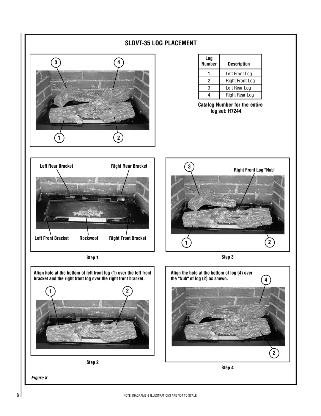 TOA Electronics SLDVT-40 manual SLDVT-35 Log Placement, Catalog Number for the entire log set H7244 