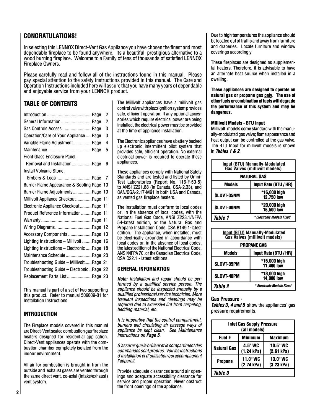 TOA Electronics SLDVT-40, SLDVT-35 manual Introduction, General Information, Gas Pressure 