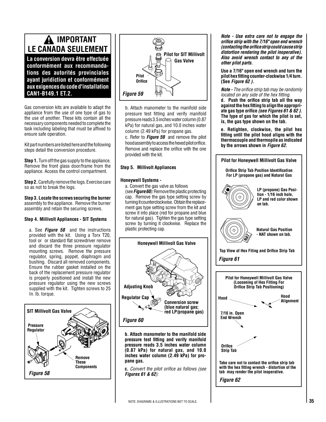 TOA Electronics SSDV-3328 Millivolt Appliances SIT Systems, Pilot for SIT Millivolt Gas Valve, Adjusting Knob 