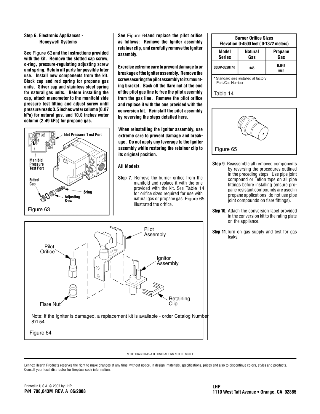 TOA Electronics SSDV-3328 installation instructions Ignitor Assembly, Flare Nut Clip 