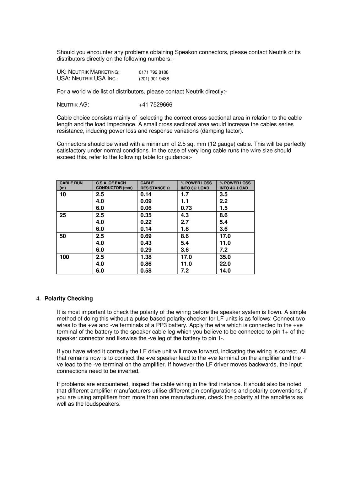 TOA Electronics i12, T12 user manual 100 17.0 35.0 11.0 22.0 14.0 Polarity Checking 