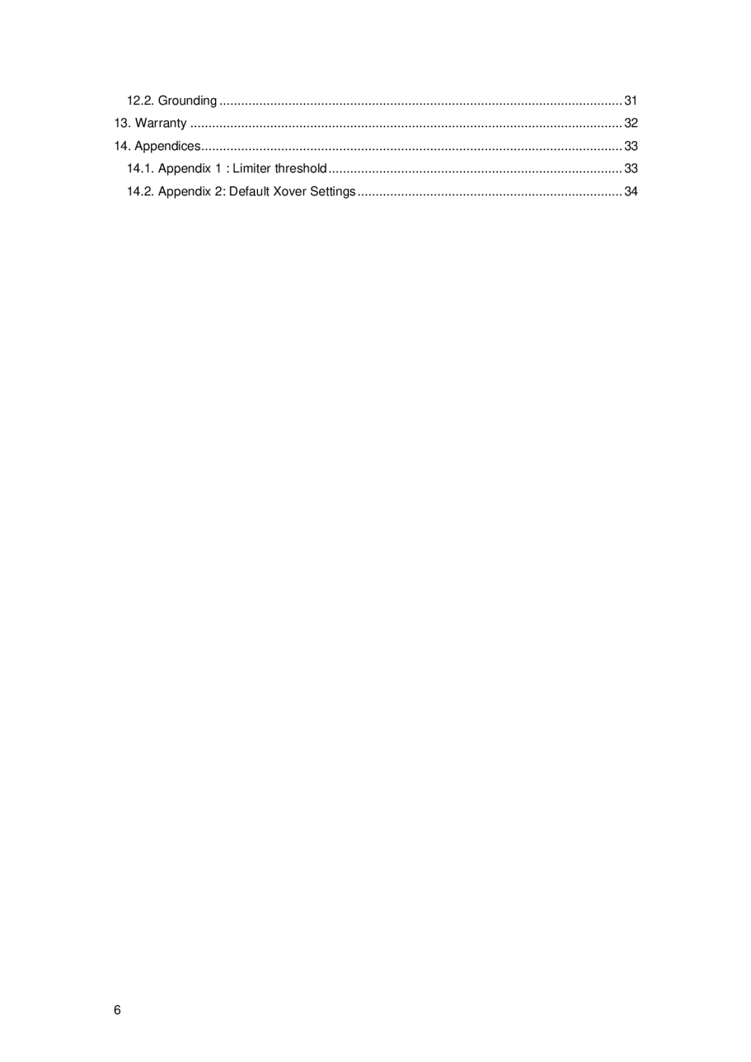 TOA Electronics TDX2 user manual Grounding Warranty Appendices 