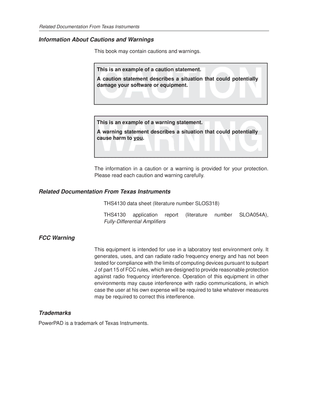 TOA Electronics THS4130 manual Trademarks 