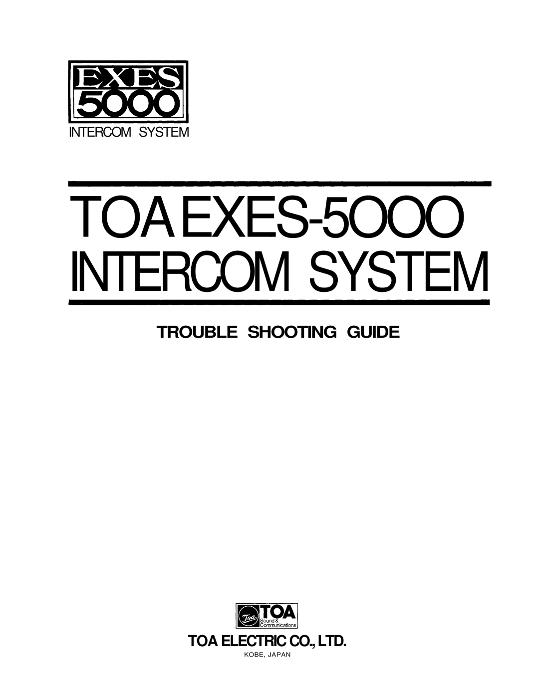 TOA Electronics TOAEXES-5OOO manual 