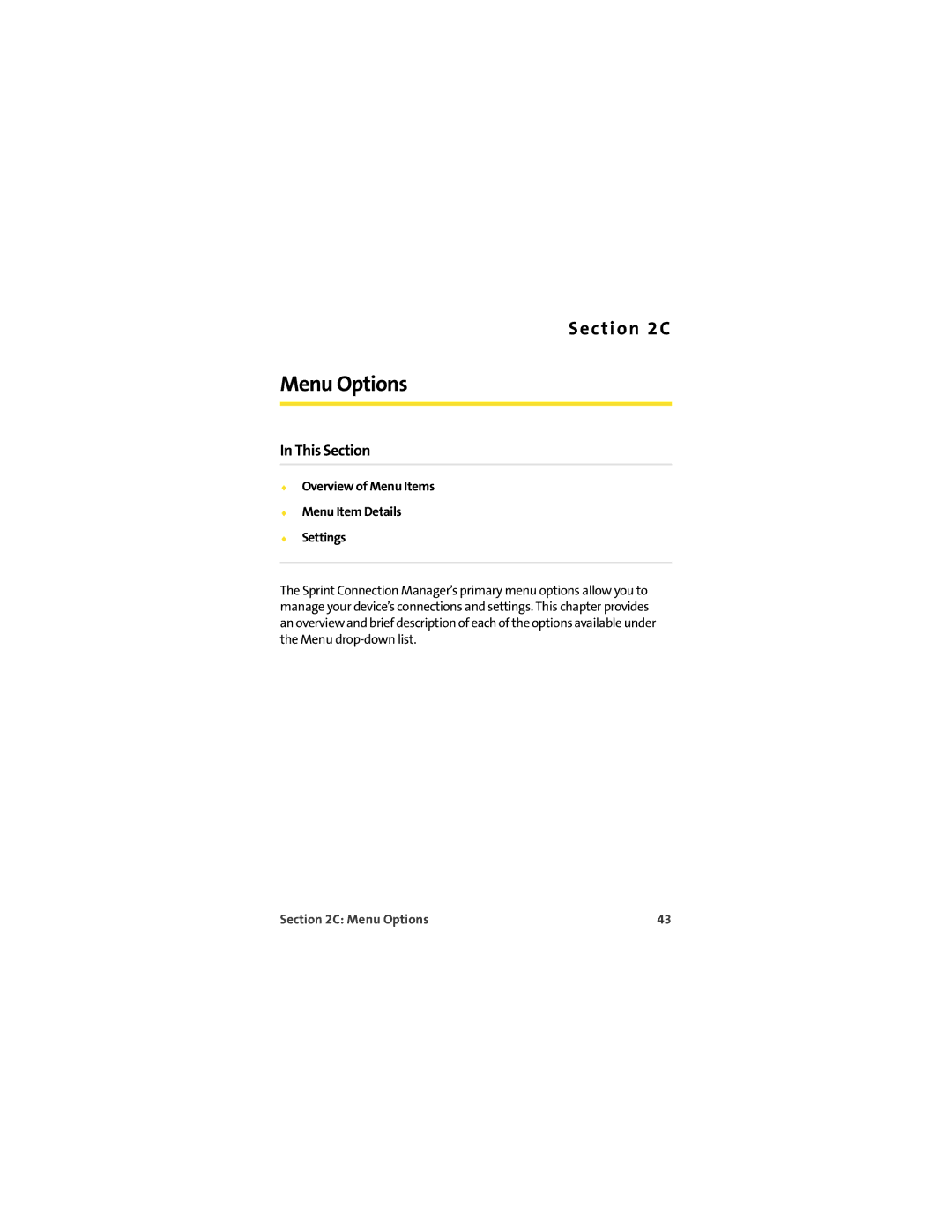 TOA Electronics U720 manual Overview of Menu Items Menu Item Details Settings, Menu Options 