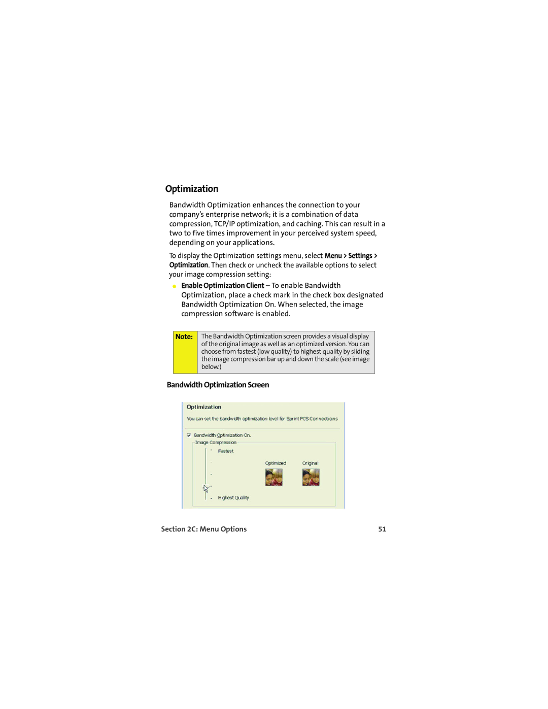 TOA Electronics U720 manual Bandwidth Optimization Screen 