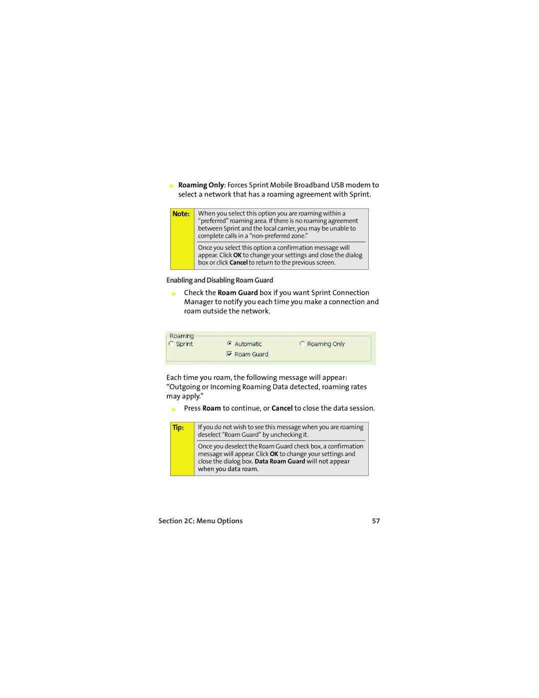 TOA Electronics U720 manual Enabling and Disabling Roam Guard 