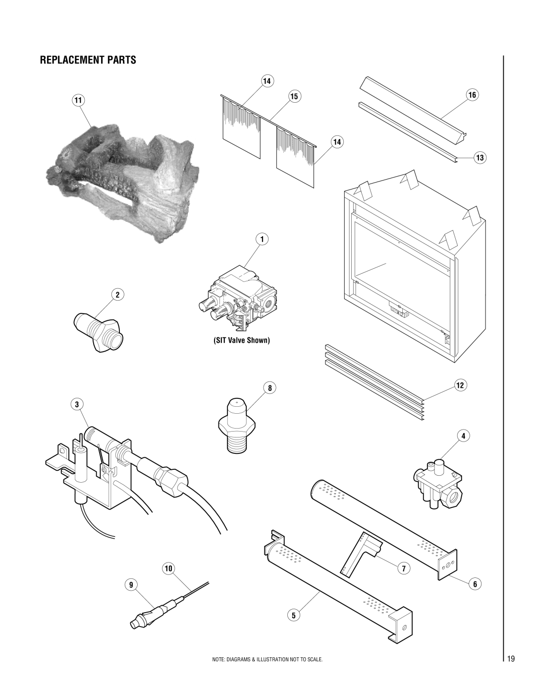 TOA Electronics VF5000-CMP-2 operating instructions Replacement Parts, SIT Valve Shown 