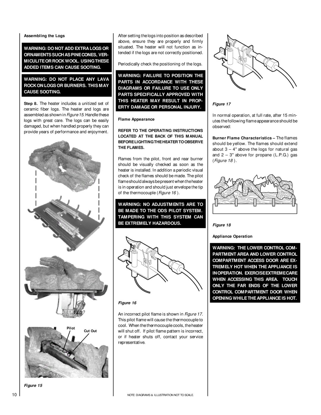 TOA Electronics VFST-CMN-2 dimensions Assembling the Logs, Flame Appearance 