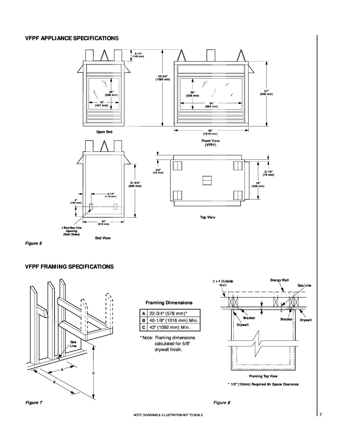 TOA Electronics VFST-CMN-2 dimensions Vfpf Appliance Specifications, Vfpf Framing Specifications 