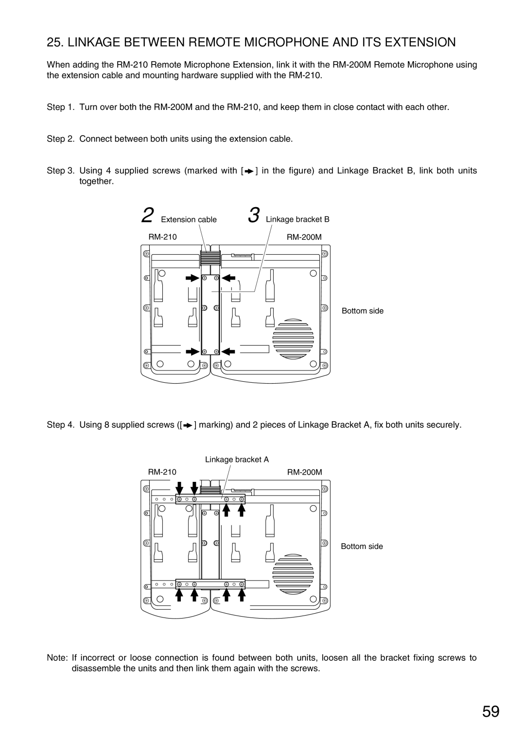 TOA Electronics VM-2120 instruction manual Linkage Between Remote Microphone and ITS Extension 