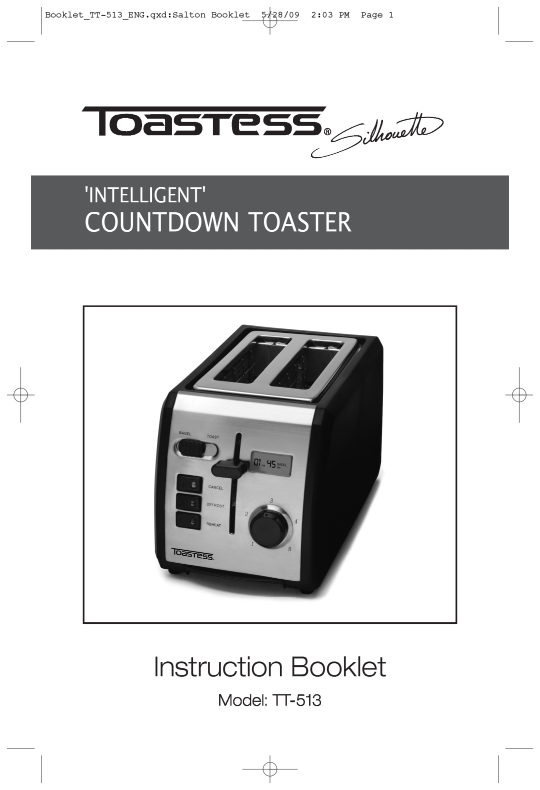 Toastess manual Model TT-513, Instruction Booklet, Countdown Toaster, Intelligent 