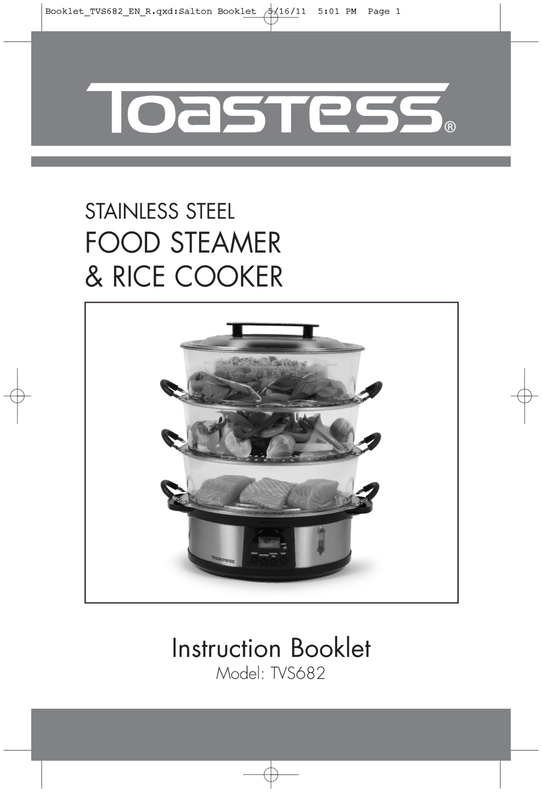 Toastess TVS682 manual Food Steamer & Rice Cooker 