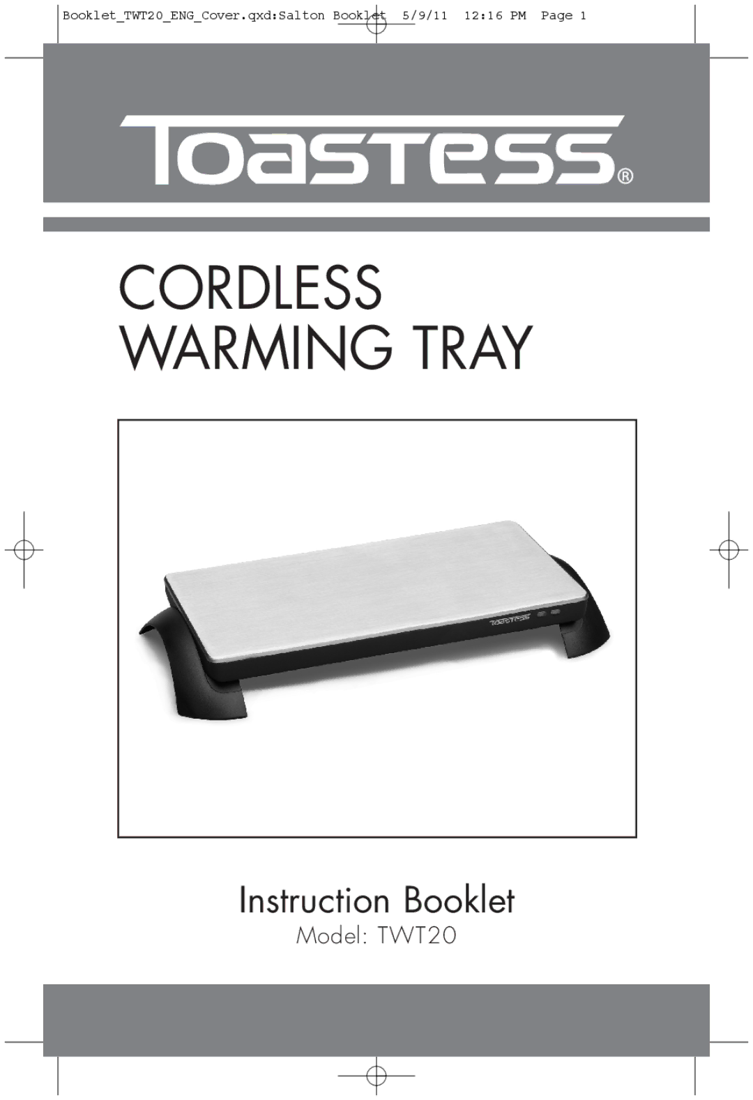 Toastess TWT20 manual Cordless Warming Tray 