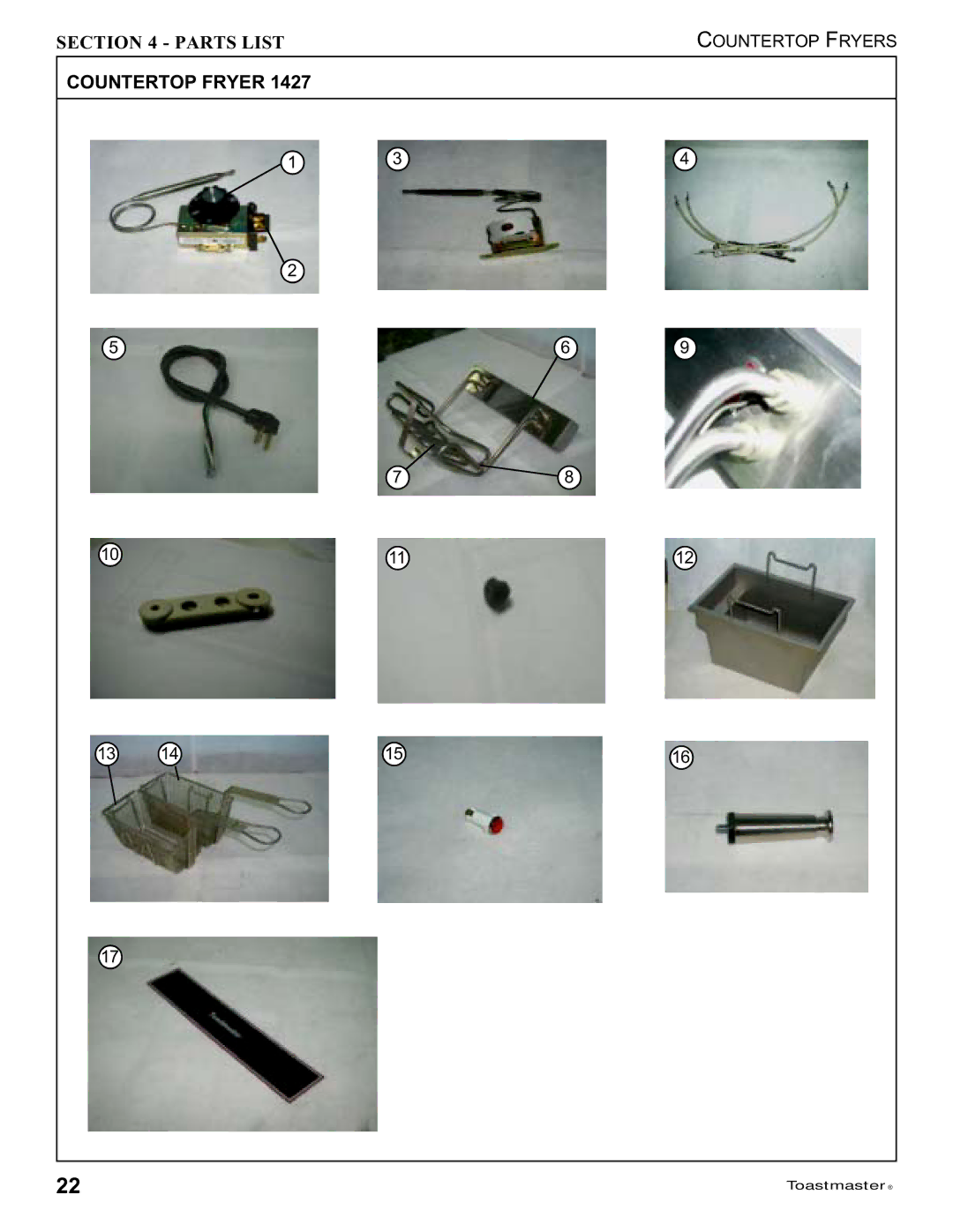 Toastmaster 1427, 1439 manual Countertop Fryer 