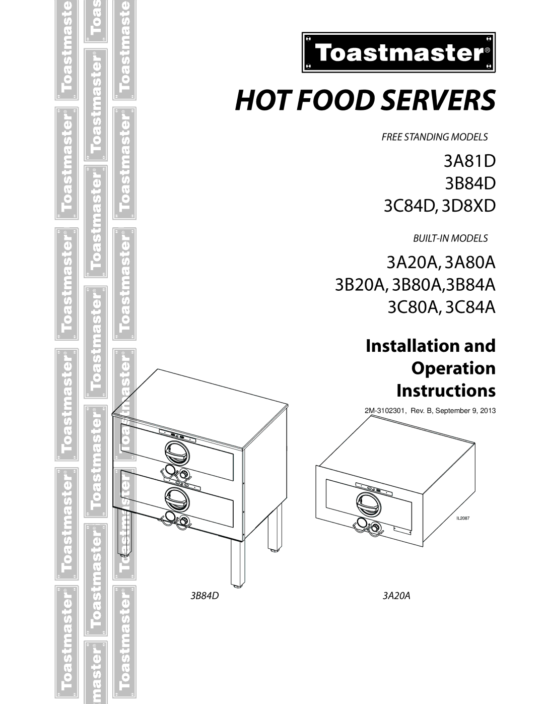 Toastmaster 3B84D, 3C84A, 3B20A, 3C80A, 3A20A, 3A80A, 3B80A, 3D8XD, 3B84A, 3C84D, 3A81D manual HOT Food Servers 