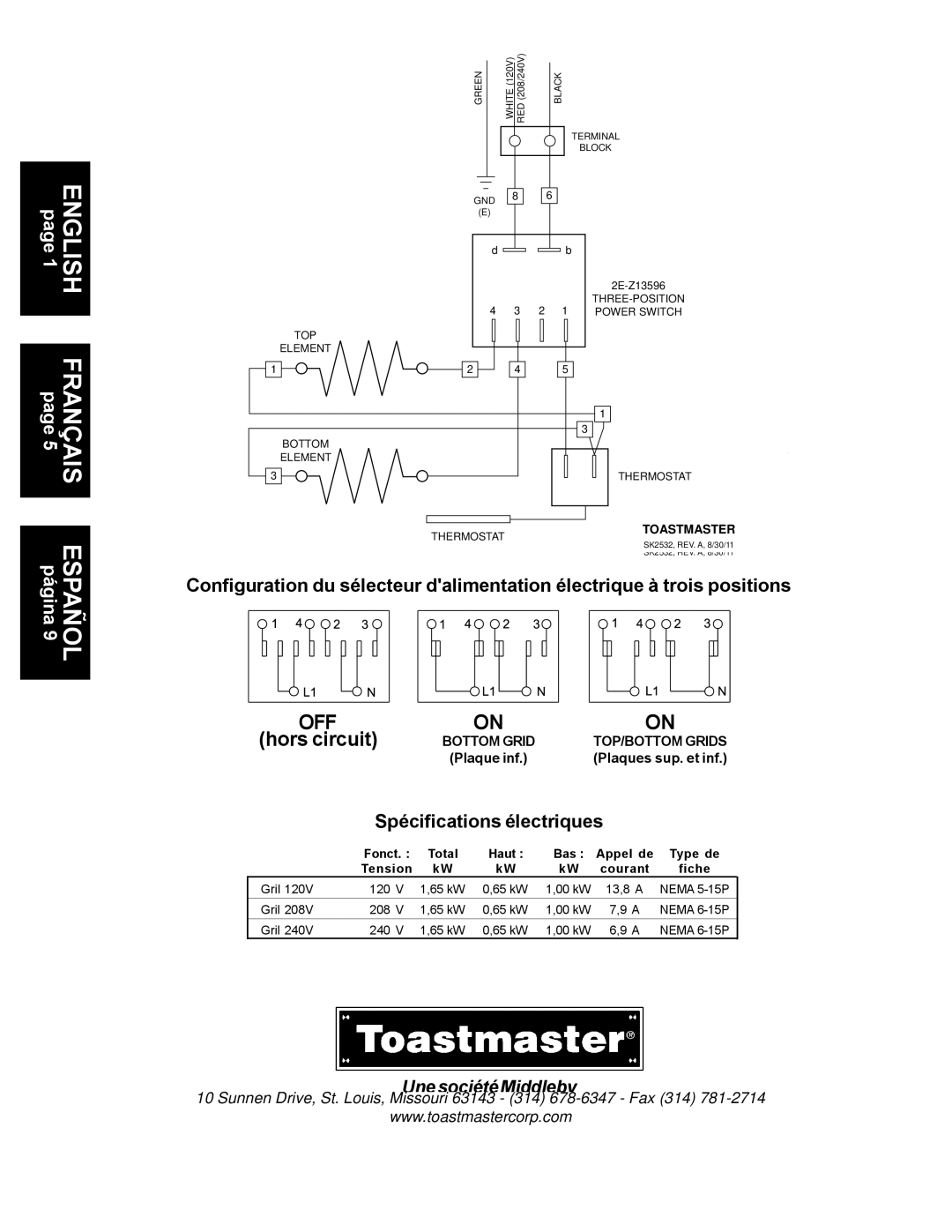 Toastmaster A710S, A710LP, A710UP, A710P manual ! !, ,    ,    