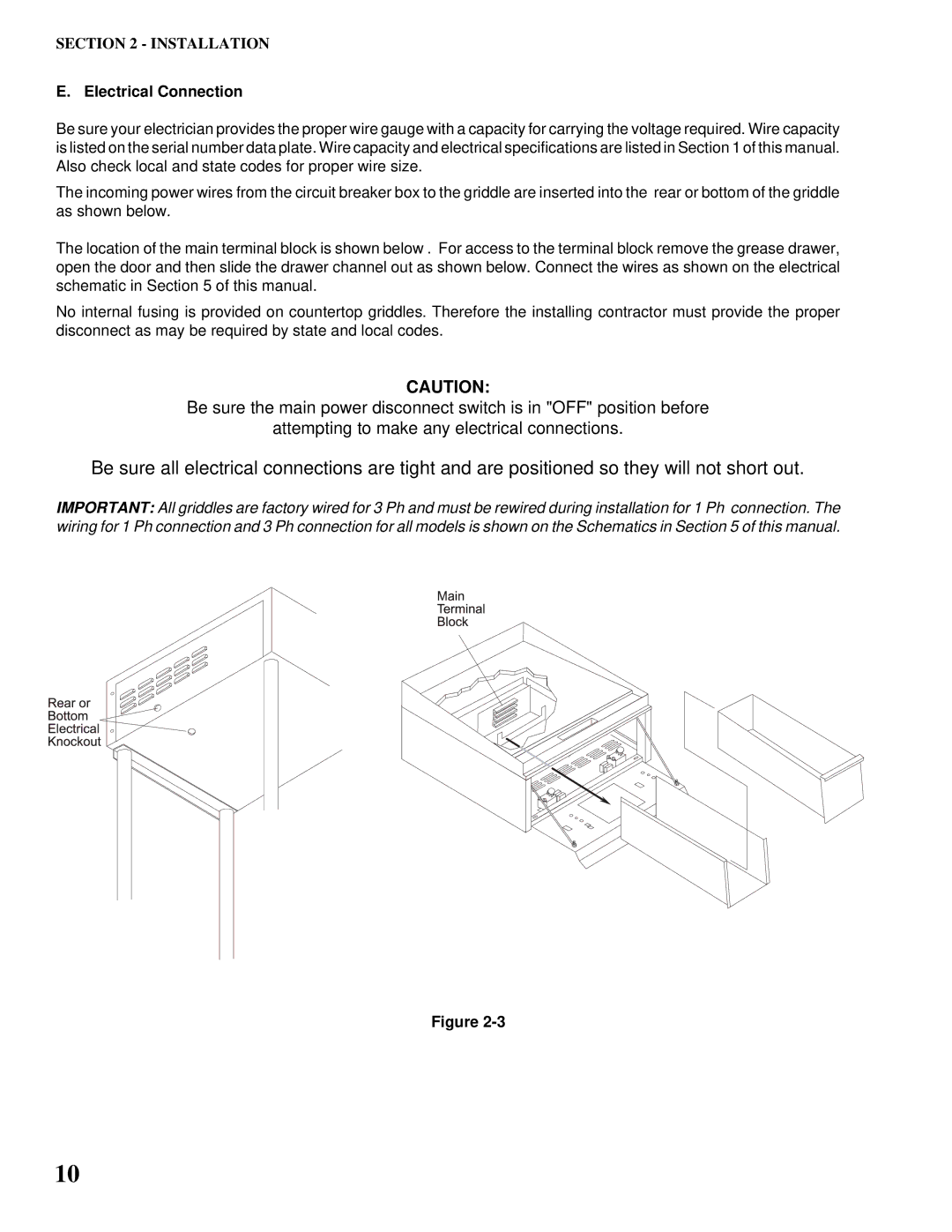 Toastmaster AM36 & AM48, AM24, AM36, AM48 installation manual Electrical Connection 