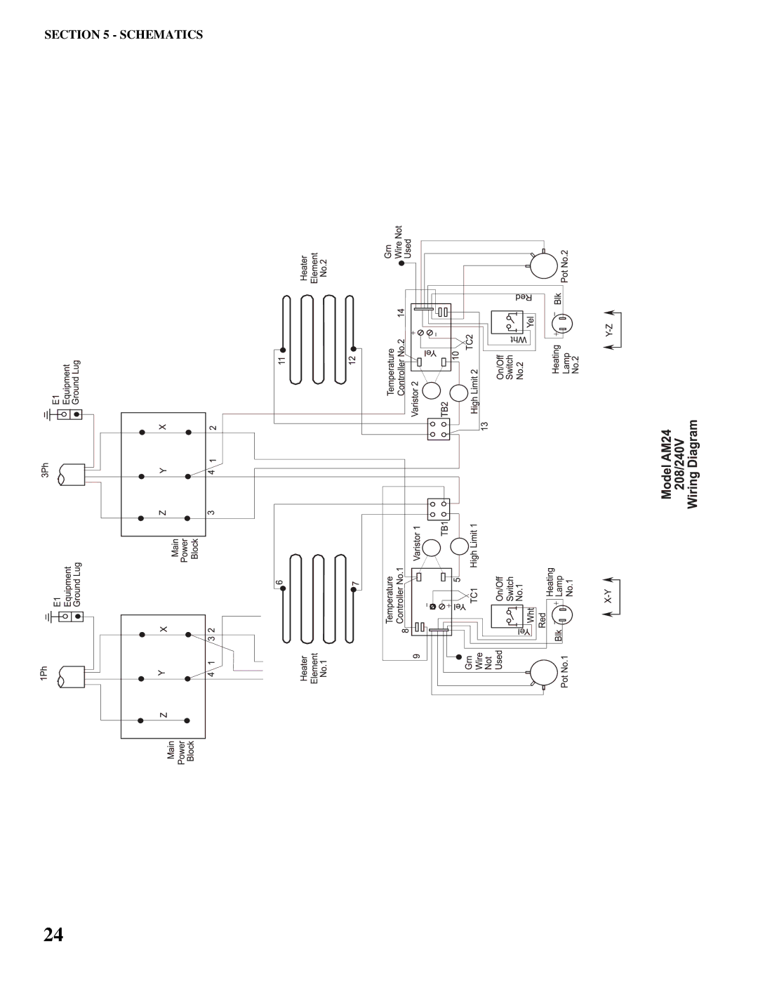 Toastmaster AM36 & AM48, AM24, AM36, AM48 installation manual Schematics 