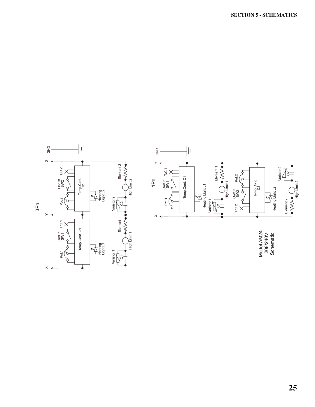 Toastmaster AM24, AM36, AM48, AM36 & AM48 installation manual Schematics 