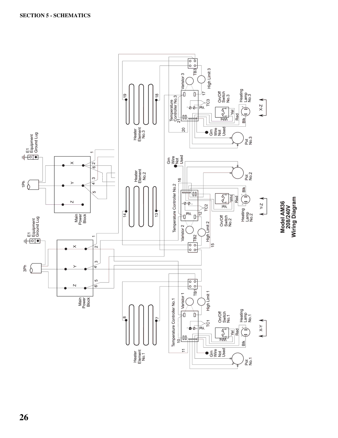 Toastmaster AM36 & AM48, AM24, AM36, AM48 installation manual Schematics 