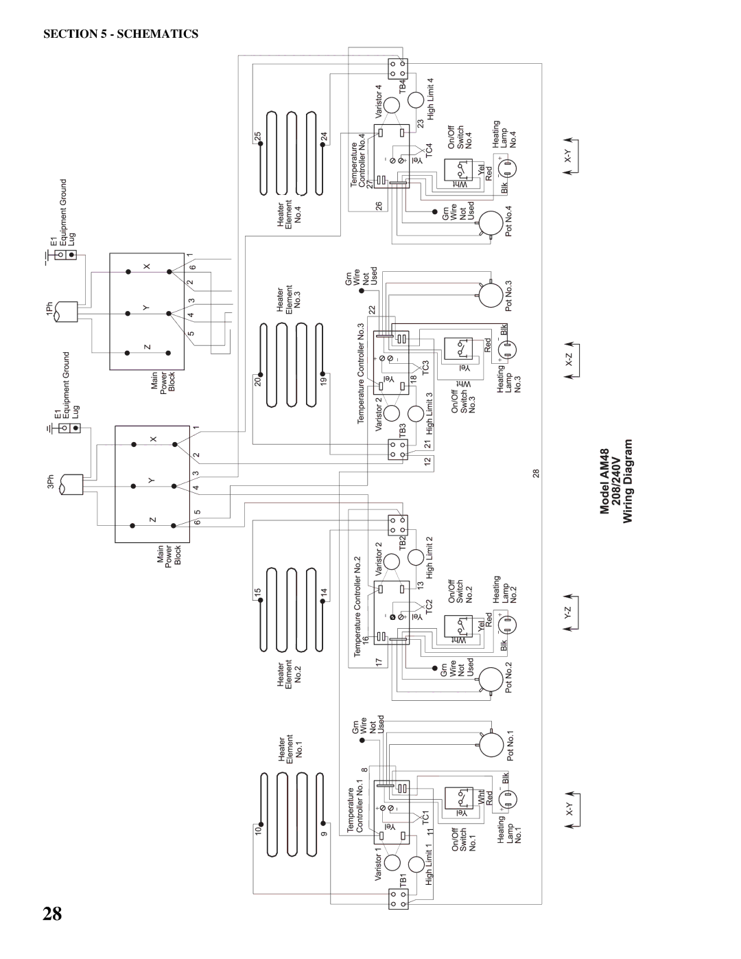 Toastmaster AM36 & AM48, AM24, AM36, AM48 installation manual Schematics 