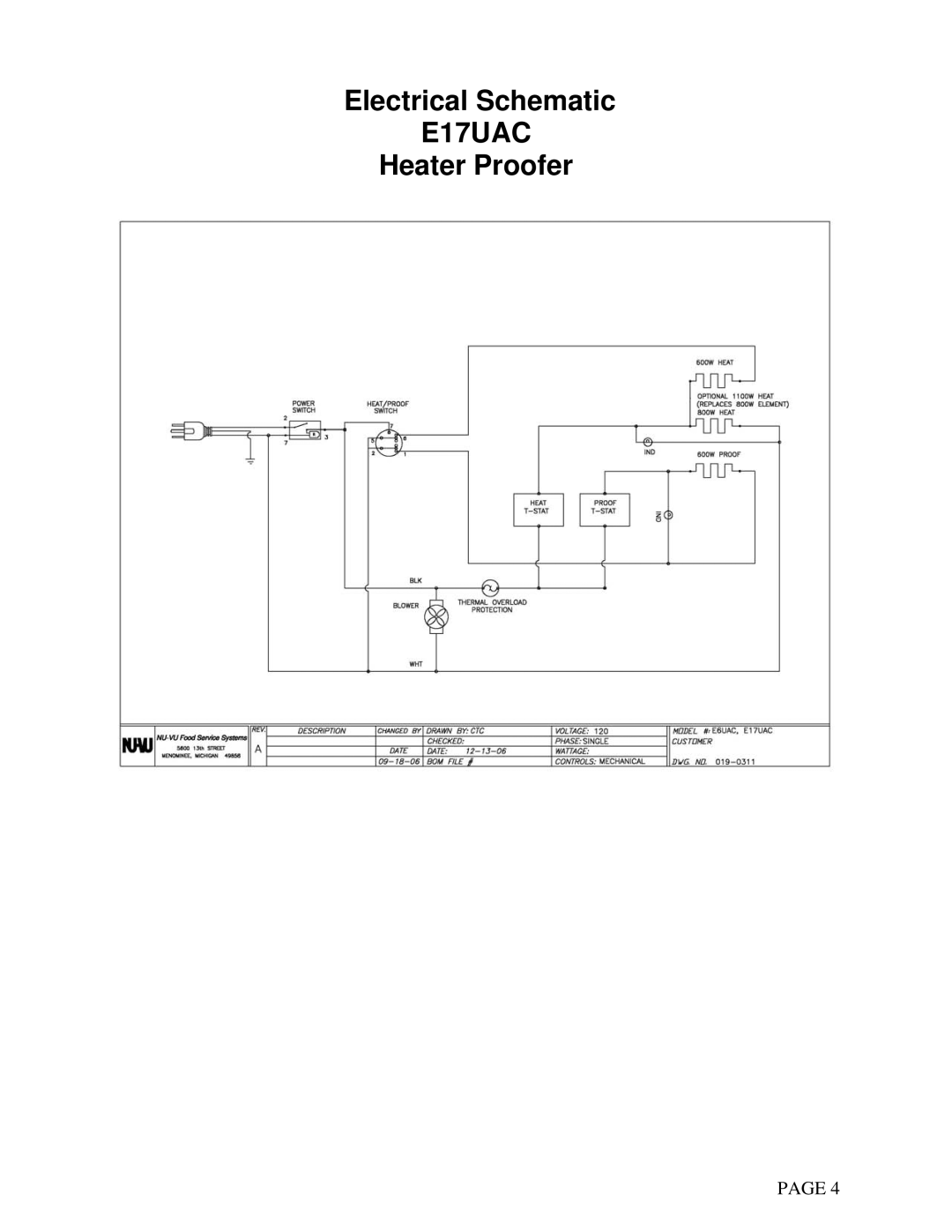 Toastmaster E6UAC-INS, E17UAC-INS manual 