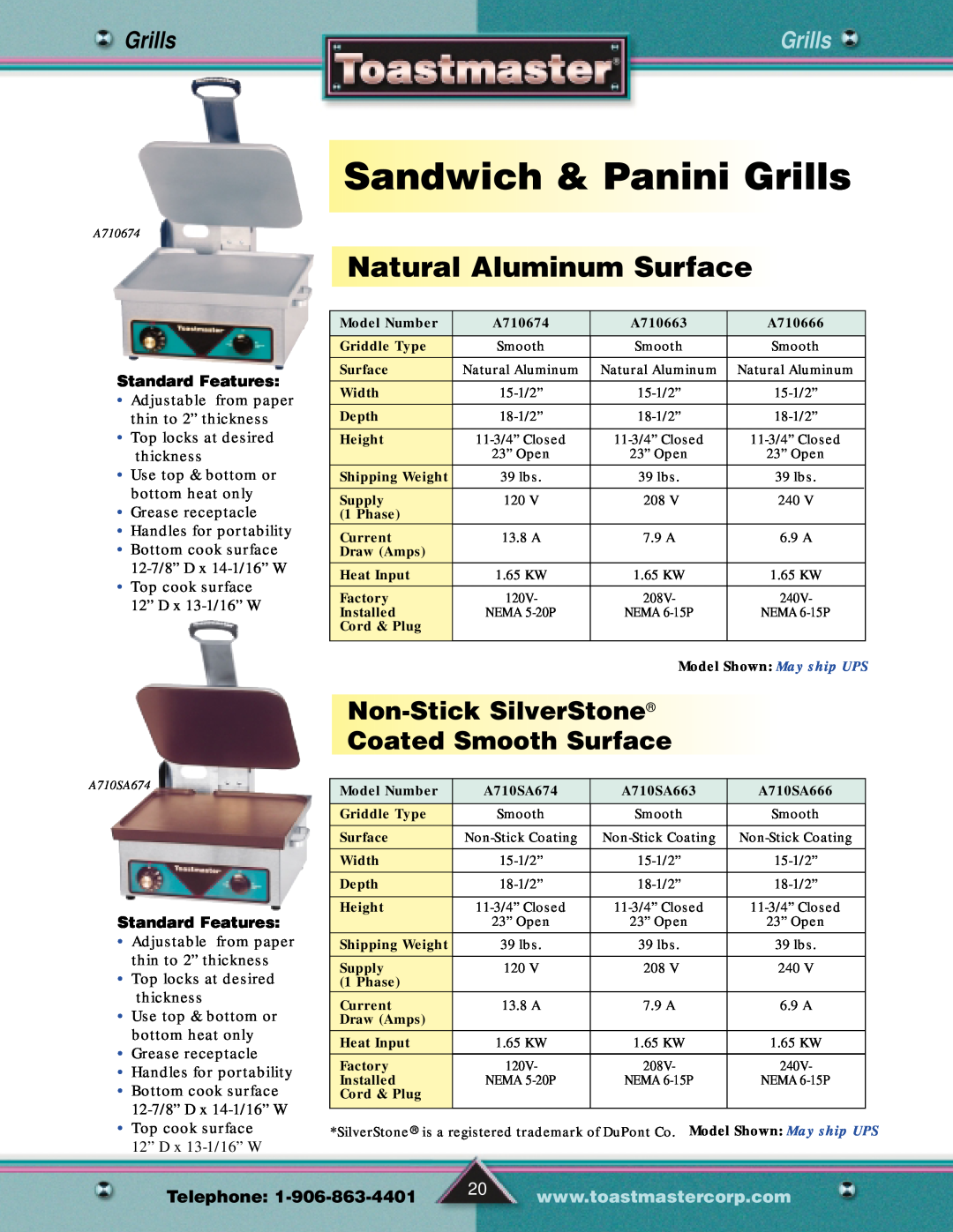 Toastmaster Gas & Electric Fryer Sandwich&PaniniGrills, Non-Stick SilverStone Coated Smooth Surface, Standard Features 