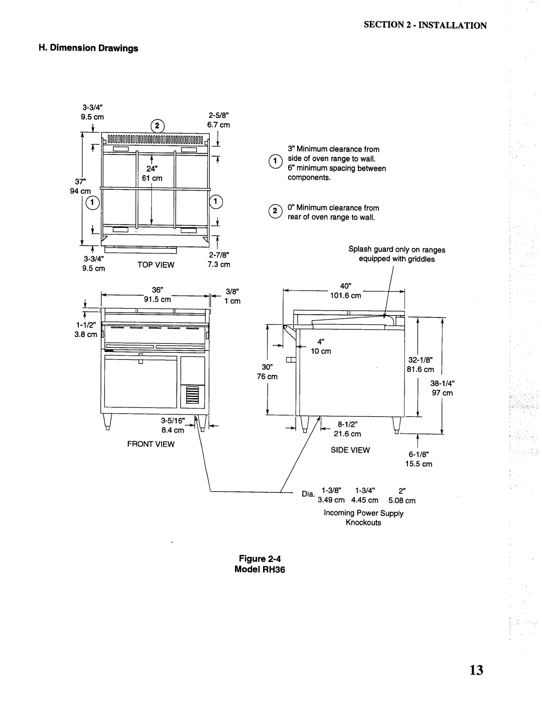 Toastmaster CO36, MH36, RH36 manual 