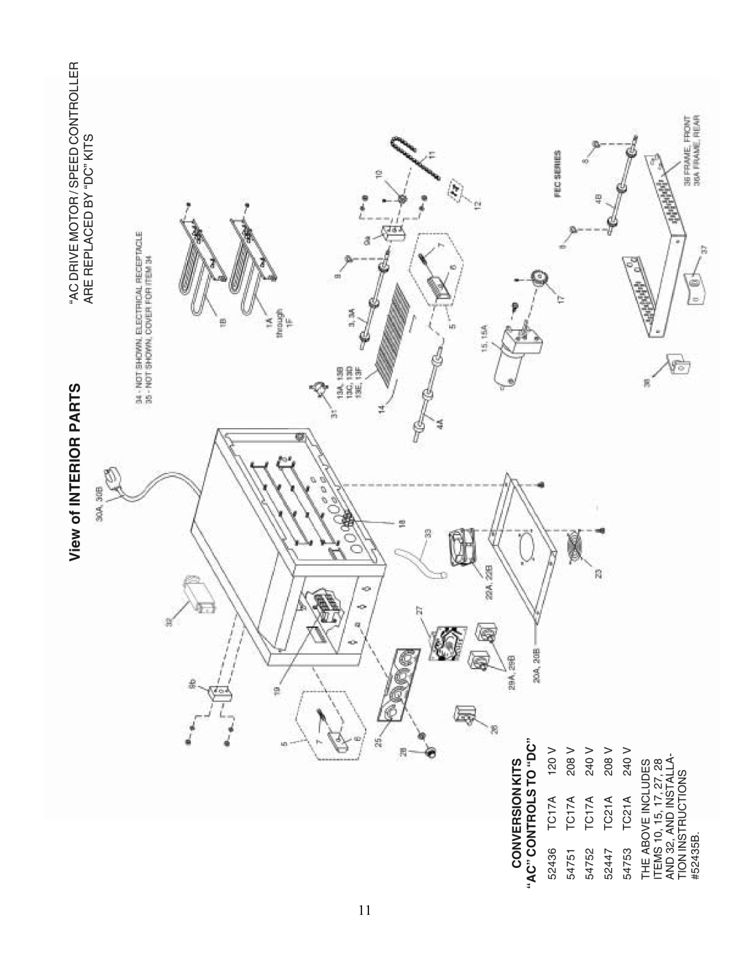 Toastmaster TC21A, TC17A manual View of Interior Parts 