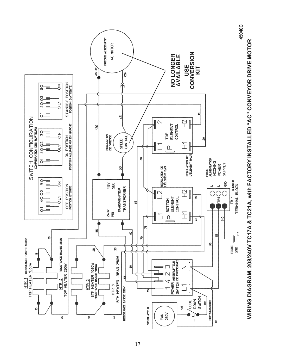 Toastmaster TC21A, TC17A manual 45040C 