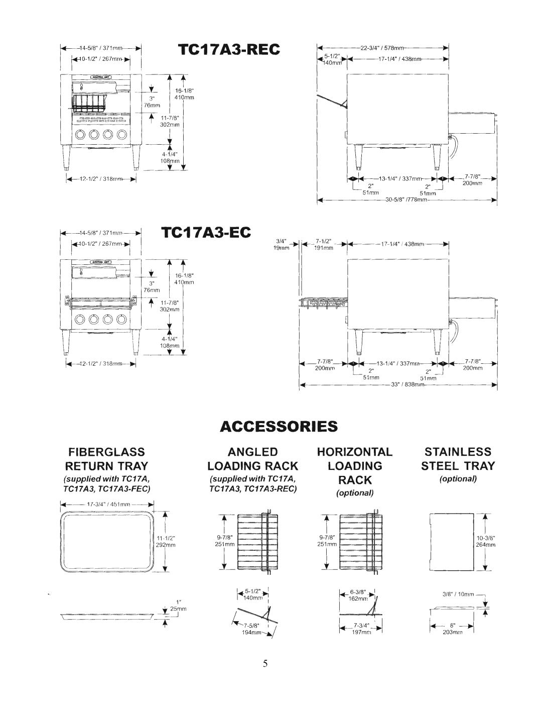 Toastmaster TC21A, TC17A manual 