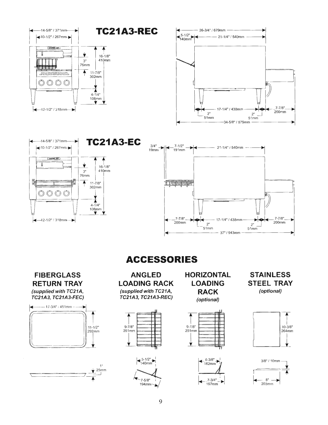 Toastmaster TC21A, TC17A manual 