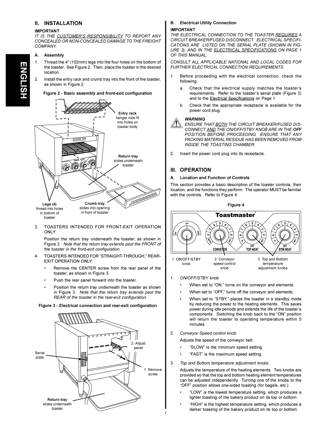 Toastmaster TC21D, TC17D manual 